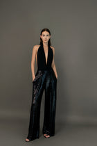 Gal Pants Sequins Shiny Black
