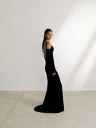 Greta Dress Velvet Jet Black