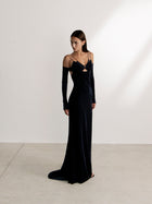 Greta Dress Velvet Jet Black