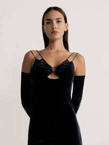 Greta Dress Velvet Jet Black