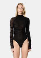 Elen Bodysuit Sheer Deep Black