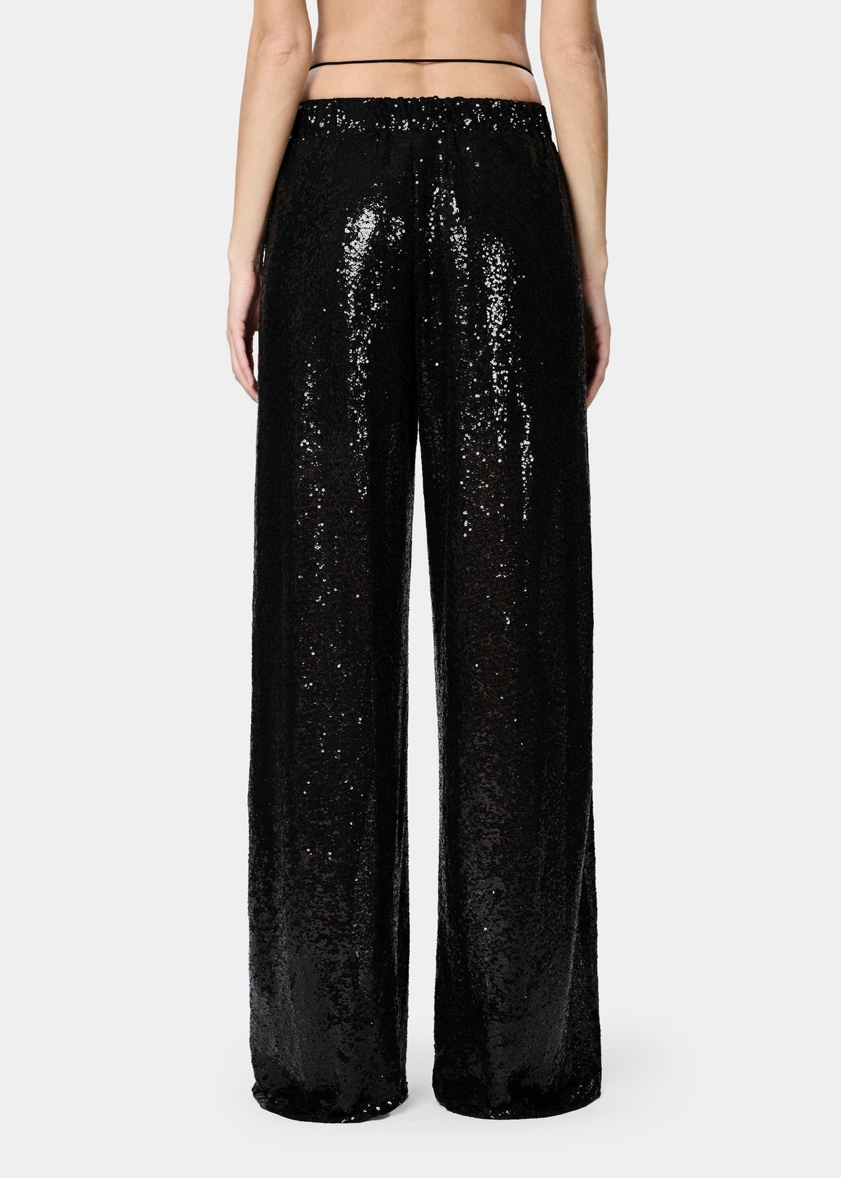 Gal Pants Sequins Shiny Black