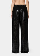 Gal Pants Sequins Shiny Black
