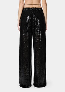 Gal Pants Sequins Shiny Black