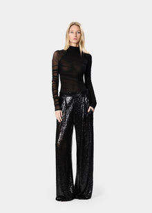 Gal Pants Sequins Shiny Black