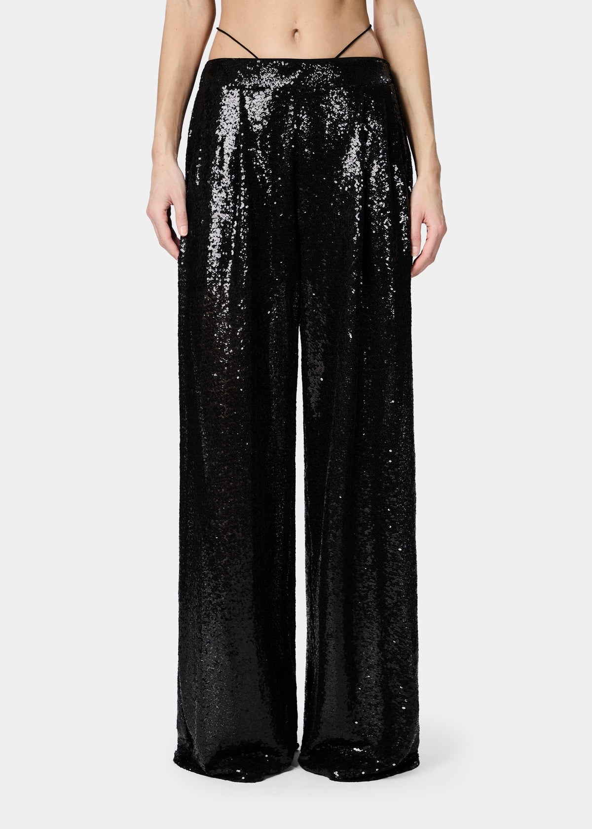 Gal Pants Sequins Shiny Black