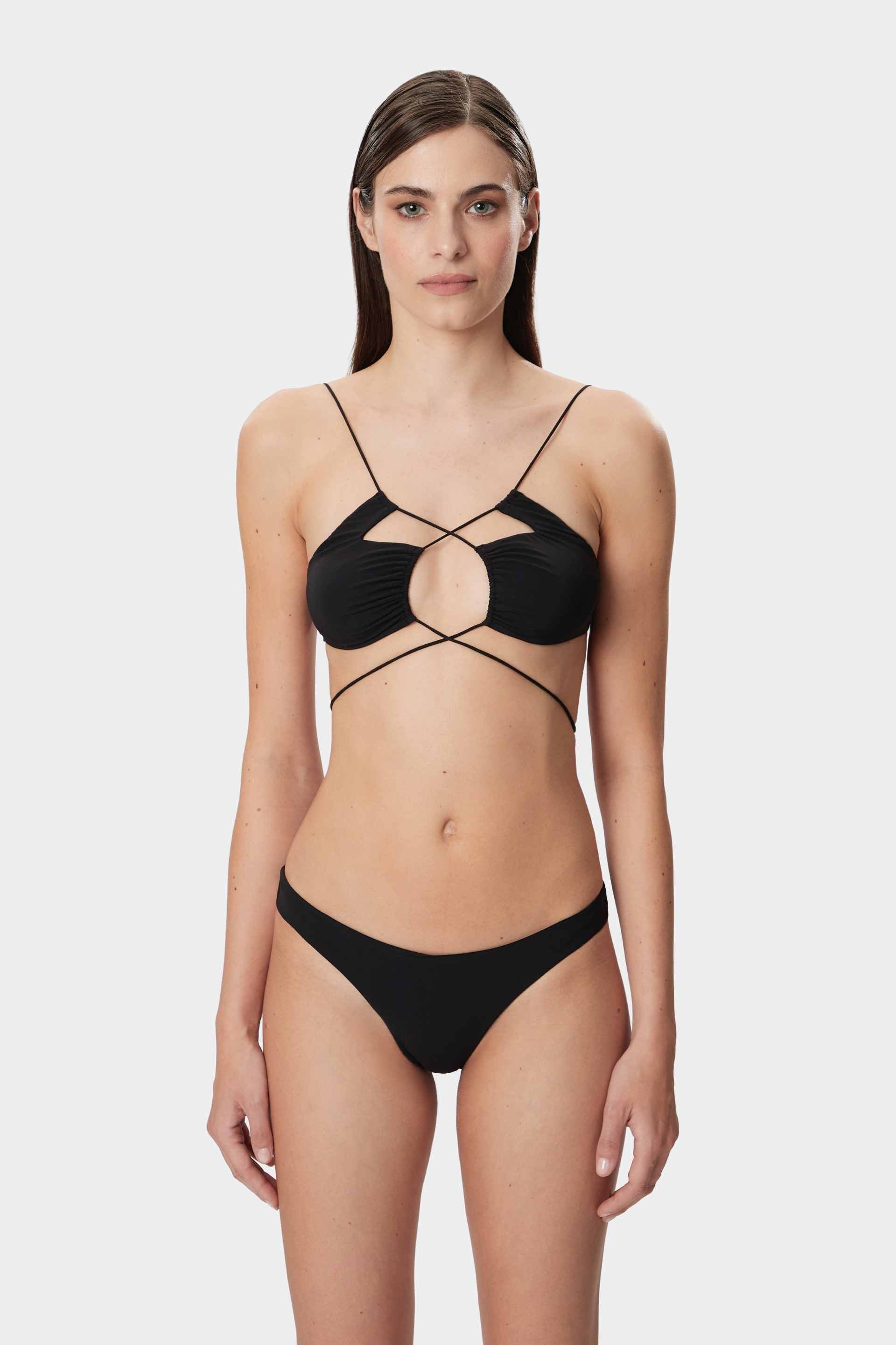 JADIA THONG Two Piece Deep Black