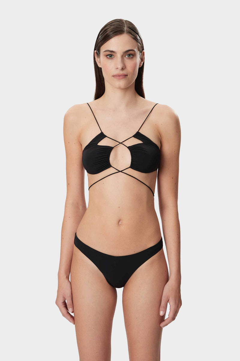 JADIA THONG Two Piece Deep Black