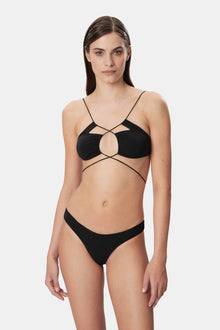 JADIA THONG Two Piece Deep Black