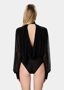 Keila Bodysuit Sheer Deep Black