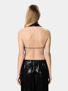 Mira Top Sequins Shiny Black