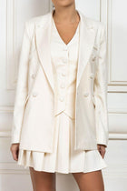 White Double Breasted Blazer