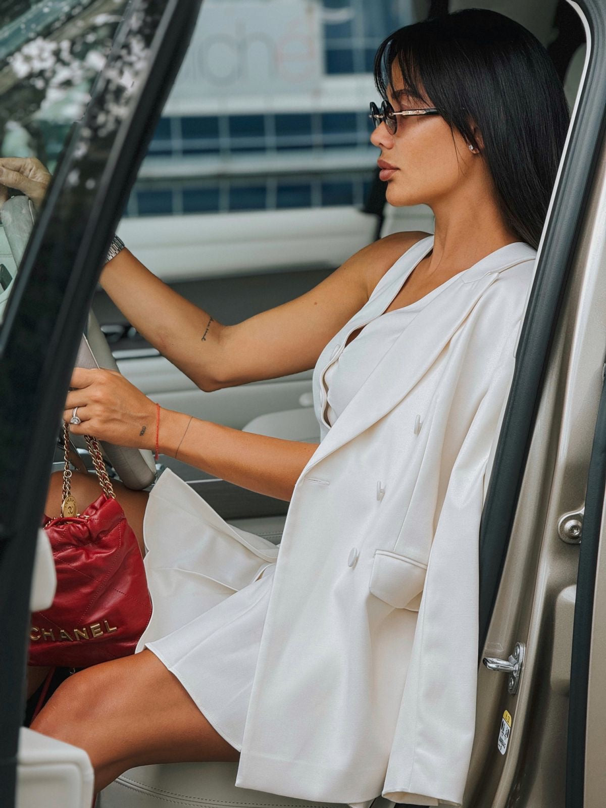 White Double Breasted Blazer