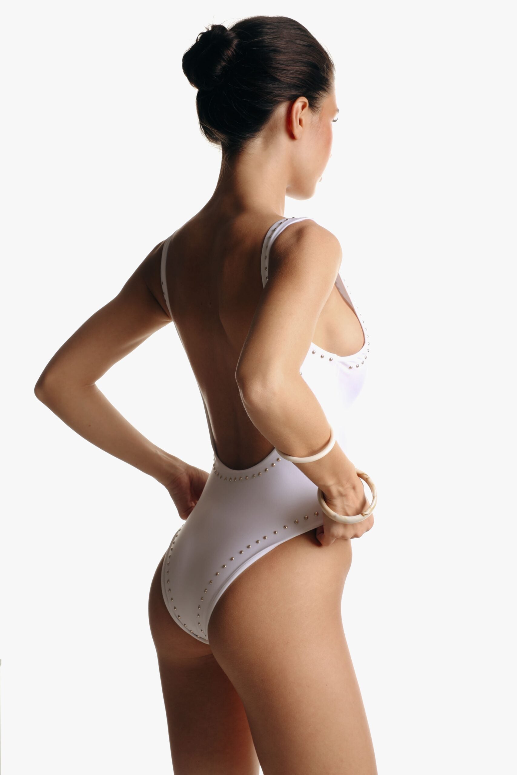 Golden Dots One-Piece White